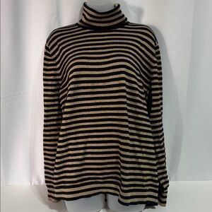 Ralph Lauren Striped Turtleneck Sweater Size 3XL Gold Metallic & Black‎ Strips
